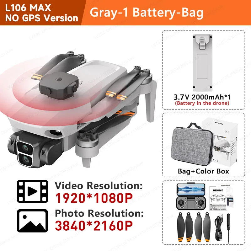 LYZRC L106 PRO/ MAX Brushless Motor Drone HD Dual Camera Switch 2.4GHz Intelligent 360° Obstacle Avoidance Portable RC Drone