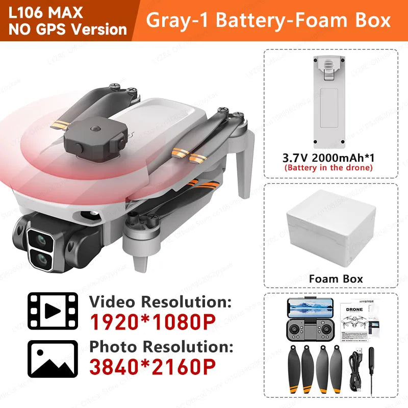 LYZRC L106 PRO/ MAX Brushless Motor Drone HD Dual Camera Switch 2.4GHz Intelligent 360° Obstacle Avoidance Portable RC Drone