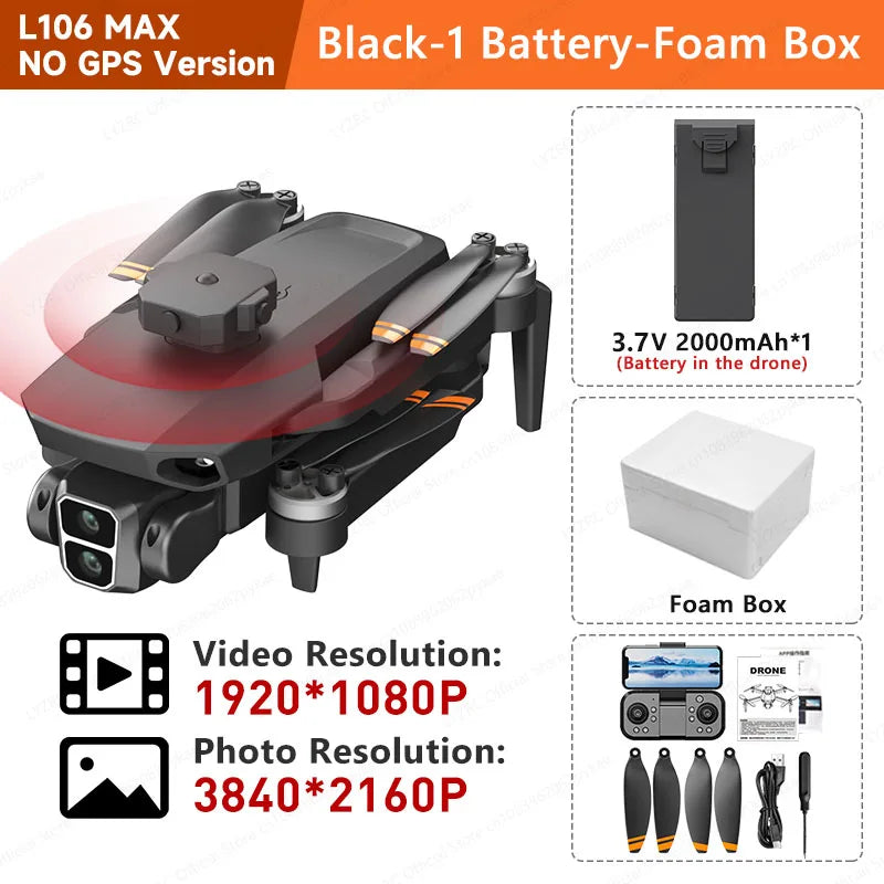 LYZRC L106 PRO/ MAX Brushless Motor Drone HD Dual Camera Switch 2.4GHz Intelligent 360° Obstacle Avoidance Portable RC Drone