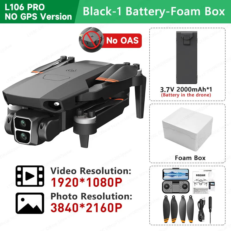 LYZRC L106 PRO/ MAX Brushless Motor Drone HD Dual Camera Switch 2.4GHz Intelligent 360° Obstacle Avoidance Portable RC Drone