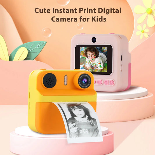Children's digital camera photo instant printing 1080P dual lens 2.4-inch screen with flashing birthday and holiday gifts